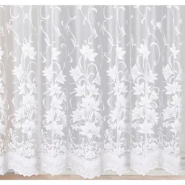 Gardinenbox Vorhang Blumenmuster HxB 245x450 cm Weiß
