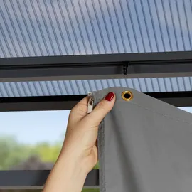 TOOLPORT Gartenpavillon Sunset Deluxe 4 x 4 m loft grey 300170