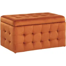 Beliani Hocker mit Stauraum Samt 0 x 0 x 0 cm Orange