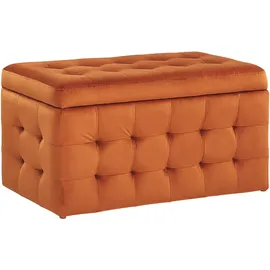 Beliani Hocker mit Stauraum Samt 0 x 0 x 0 cm Orange