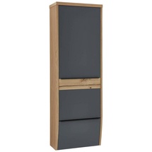 DIETER KNOLL Garderobenschrank, Grau, Eiche, furniert, massiv, 1 Fächer, 64x187x31 cm, Made in Germany, Goldenes M, DGM-Klimapakt, Beimöbel erhältlich, Typenauswahl, wandhängend, Garderobe, Garderobenschränke, Garderobenschränke