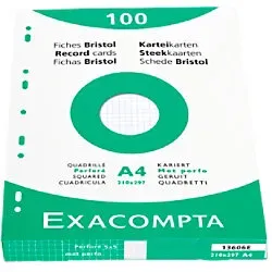 Exacompta Karteikarten 13606E DIN A4 Weiß 21,3 x 30 x 2,5 cm 10 Stück