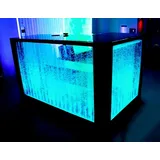 Xlmoebel Bartisch Neuer beleuchteter Bartisch mit LED-Regal an der Wasserwand - moderne (Led Bar Tisch), Hergestellt in Europa weiß