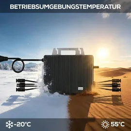 sunniva Balkonkraftwerk Full Black Bifazial 1840 W inkl. TSUN 2000 W Wechselrichter + 4 x 460 W Solarmodule