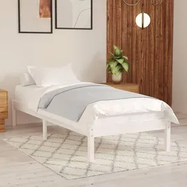 vidaXL Massivholzbett 100 x 200 cm Weiß