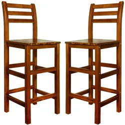 Barhocker 2er-Set Akazien-Holz