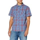 Brandit Textil Brandit Roadstar Shirt Kurzarm Freizeit Hemd KARIERT Herren HOLZFÄLLERHEMD KARO, Größe:4XL, Farbe:Blau-Rot