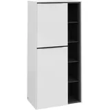 Villeroy & Boch Subway 3.0 Mittelschrank C59801VE 57,4x120x36,2cm, Schanier links/Griff Volcano black, Brilliant white
