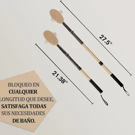 easace 2-in-1 Körperbürste Lotion Applikator Rückenbürste Badebürste mit langem Griff, und Naturborsten