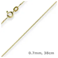 Schmuck Krone Goldkette 0,7mm Venezianerkette, 585 Gelbgold, 38cm, Gold 585 goldfarben