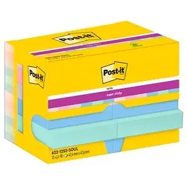 Post-it Super Sticky Notes Soulful Collection Haftnotizen extrastark farbsortiert, 12 Blöcke