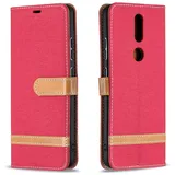 Handyhülle für Nokia 2.4 Hülle Leder, genähte Farbe, Denim-Leder-Hülle Nokia 2.4 Klapphülle Handytasche Case für Nokia 2.4 Handy Hüllen-5