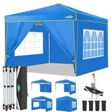 COBIZI Pavillon 3x6m, Faltpavillon 3x6 Wasserdicht Stabil mit 6 Seitenteilen Partyzelt Pop Up Camping Pavillon Gartenzelt Gartenpavillon für Garten, Party, Festival, Hochzeit, UV-Schutz, Schwarz