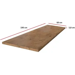 Arbeitsplatte 190 cm 38 mm Küchenzeile Küchenblock Eiche Lancelot Küche Vigo