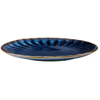 Verlo DEEP BLUE Speiseteller 26 cm Flacher teller Servierteller Deko Teller Dinnerteller Kuchenteller aus hochwertigem Porzellan