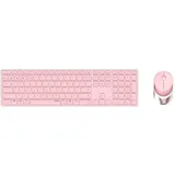 Rapoo 9850M (DE, Kabellos), Tastatur, Pink
