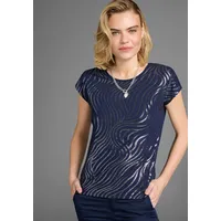 LAURA SCOTT Rundhalsshirt, Kurzarm, figurumspielend, aus elastischem Single Jersey,