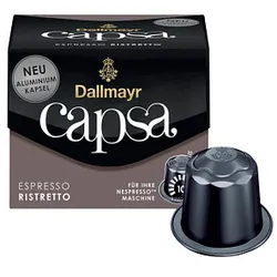 Dallmayr Capsa ESPRESSO RISTRETTO Kaffeekapseln, Arabica- und Robustabohnen kräftig, 10 Portionen