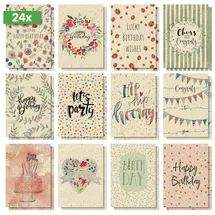Sigel Geburtstags-Postkarten-Set "Happy Grassy Birthday", A6, 12 unterschiedliche Geburtstagskarten aus nachhaltigem Graskarton, aus nachhaltigem Papier
