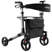 Weinberger Aluminium Rollator 3-fach faltbar leicht, kompakt Griffhöhe 79-91,5 cm