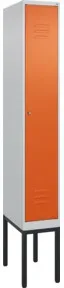 C+P Spind Classic PLUS, Gestell, 1 Abteil, 2120x300x500mm, 7035/2004 Verschluss Zylinderschloss 4 Garderobenhaken Trennwand mittig