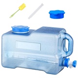 Umikk Wasserkanister mit Hahn und Schraubdeckel, Camping Wasserkanister BPA-frei Trinkwasserkanister,Wassertank Camping mit Griffen,Tragbarer Mehrzweckkanister Wassertank für Camping Wohnwagen (19L)