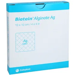 Biatain Alginate Ag Kompressen 10x10cm Mit Silber 10 St