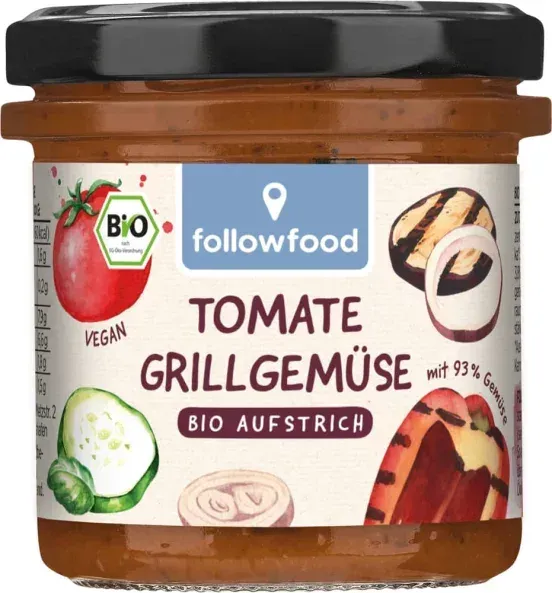 followfood Aufstrich Tomate Grillgemüse bio