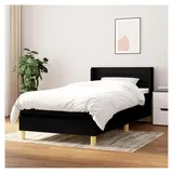 Lattenrost mit Matratze, Schwarz, 90 x 190 cm, Stoff, Plattformbett mit Lattenhalter, einfache Montage, für Schlafzimmer, Erwachsene