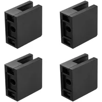 Vevor Glasklemme, 40 Stk. quadratische Geländerhalterung 0,8-1,2cm Schwarz