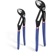 WorkPro Wasserpumpenzange Set,Rohrzange verstellbar mit Rillen-Gleitgelenk, Wasserpumpenzangen-Satz 200 mm