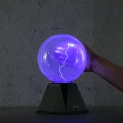 Plasmakugel Plasmaball Retro Lichteffekt mit Blitzshow Automatik blau