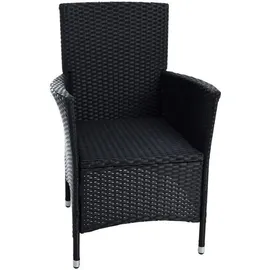 Estexo Polyrattan Sitzgruppe Gartenmöbel Set Rattan Gartenset Garten Essgruppe Schwarz