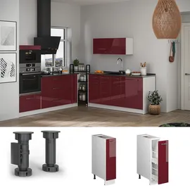 Vicco Apothekerschrank Bordeaux Hochglanz 20 x 82 x 60 cm Rot/Weiß
