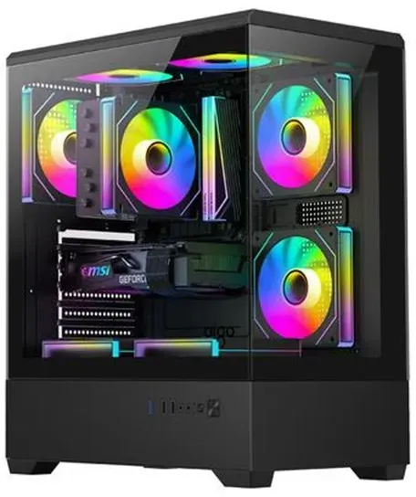 C365 Computer Case + 5 Fans - Gehäuse - Schwarz