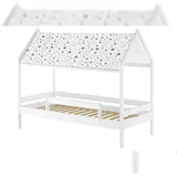 Erst-Holz Hausbett Modell 58 90 x 200 cm Kiefer massiv lackiert weiß