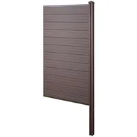 MCW WPC-Sichtschutz Savoie Windschutz Zaun WPC-Pfosten Zum Einbetonieren - Erweiterungselement Schmal 98cm Braun