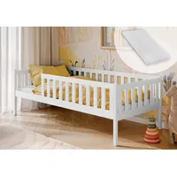 Kids Collective Kinderbett mit Rausfallschutz, Lattenrost und Matratze, Kinder