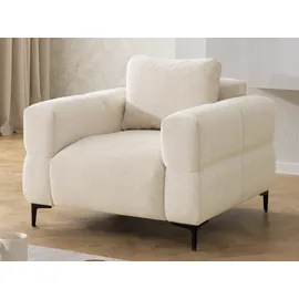 s-style möbel SITZGARNITUR 3+1 Cardea in Bubble-Optik aus weichem Hellbeige Strukturstoff mit hohem Sitzkomfort