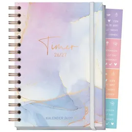häfft® verlag Häfft-Timer Fancy 26/27 Bleu & Rosé
