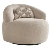 Sessel Modern Beige Rund Elegant Polstersessel Cocktailsessel Lounge