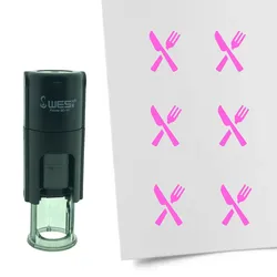CombiCraft Selbstfärbender Stempel 'Besteck' in der Farbe Pink, Ø10mm