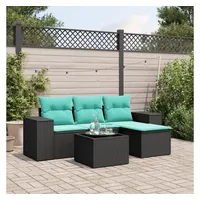 vidaXL Gartensofa-Set 5-tlg. schwarz