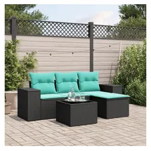 vidaXL Gartensofa-Set 5-tlg. schwarz