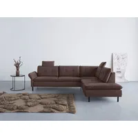 Home affaire Ecksofa Birkholm L-Form, Armlehnverstellung, auch in Easy Clean Bezug - mit Wasser zu reinigen braun
