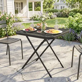 Outsunny Gartentisch klappbar 70 x 70 x 72 cm Schwarz