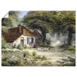 Wandbild ARTLAND "Märchenhaftes Ferienhaus", grün (farbe bild(er): grün), B:40cm H:30cm T:0,1cm, Papier, Bilder, als Leinwandbild, Poster in verschied. Größen