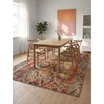 benuta Teppich Casa, rechteckig, Höhe: 11 mm, Teppich Wohnzimmer, Esszimmer, Schlafzimmer, Flur, Farbenfroh, Retro bunt 120 cm x 170 cm x 11 mm