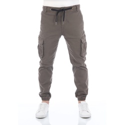 riverso Cargohose Herren Stretch Slim Fit RIVHanno Slim Fit Grün Normaler Bund Reißverschluss W 31