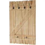 Mendler Wandgarderobe HWC-D13, Garderobe Garderobenpaneel, 6 Haken 91x60cm ~ Kiefer